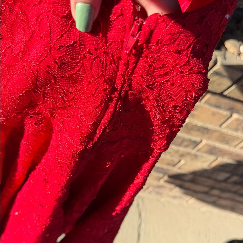 Speechless Red Lace Spaghetti Strap Mini Dress - Picture 7 of 7